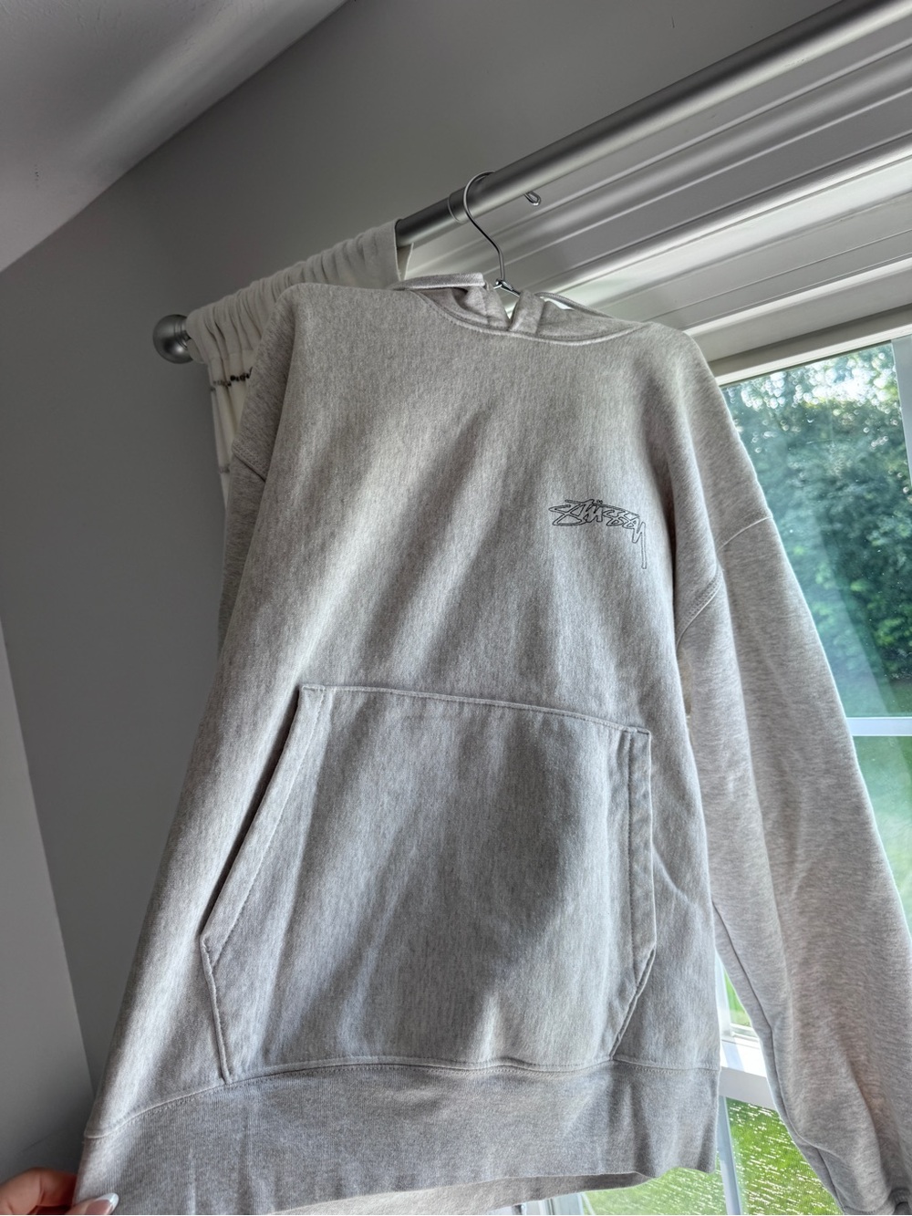 Stussy Light Gray Pullover Hoodie